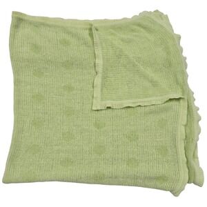 Springmaid Baby Soft Green Polka Dot Knit Baby Blanket Security Lovey Stroller